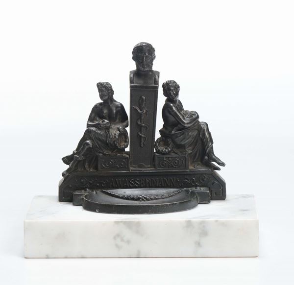 Erma in bronzo con due figure, A. Wassermann