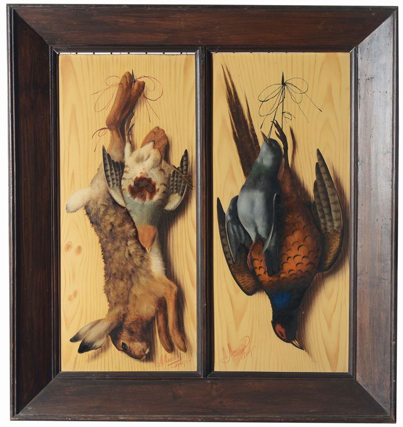 Michelangelo Meucci (1840-1909) Cacciagione appesa  - Asta Antiquariato - Cambi Casa d'Aste