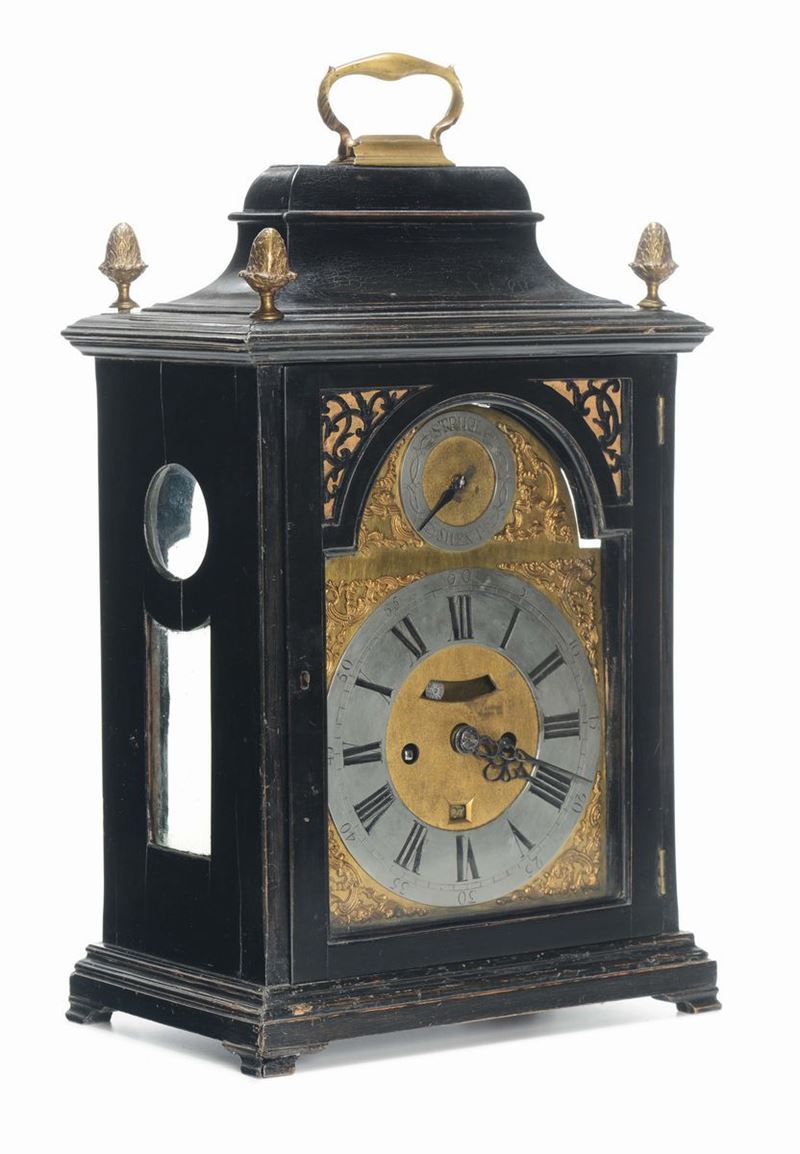 Orologio Braket con cassa in legno ebanizzato, Inghilterra XVIII secolo  - Asta Antiquariato - Cambi Casa d'Aste