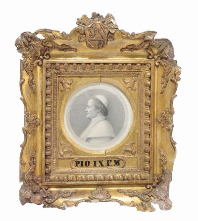 Miniatura a Matita Raffigurante Papa Pio IX, XIX Secolo