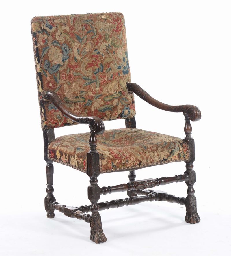 Poltrona in legno intagliato, XVIII secolo  - Asta Antiquariato - Cambi Casa d'Aste