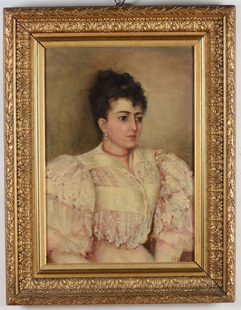 Anonimo del XIX secolo Ritratto femminile  - Auction Asta a Tempo Antiquariato - Cambi Casa d'Aste