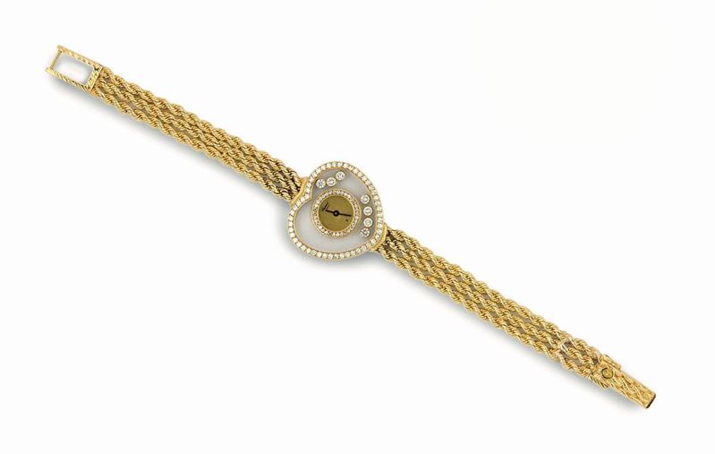 A gold and diamond wristwatch. Chopard  - Auction Jewels - II - Cambi Casa d'Aste