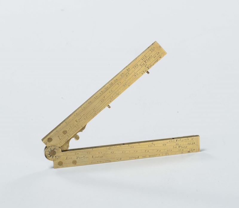 Compasso in bronzo dorato, Francia XIX secolo  - Auction Fine Art - Cambi Casa d'Aste