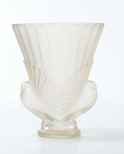 Vaso in Cristallo con Colombe Firmato Lalique