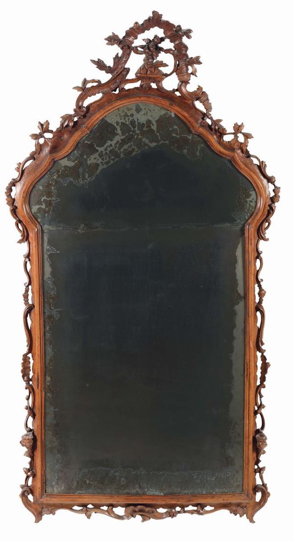 Specchiera in legno intagliato, XIX secolo