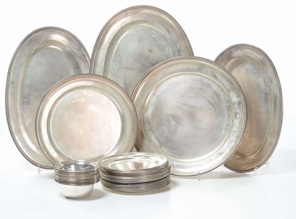 Servizio di piatti in argento, XX secolo