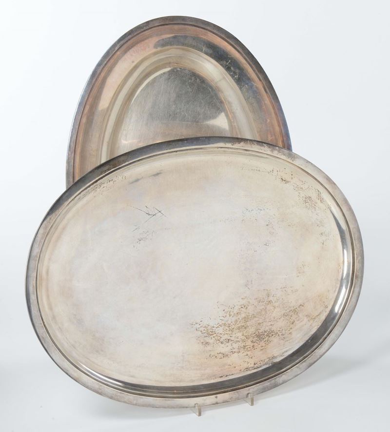 Due vassio ovali in argento, XX secolo  - Auction Fine Art - Cambi Casa d'Aste
