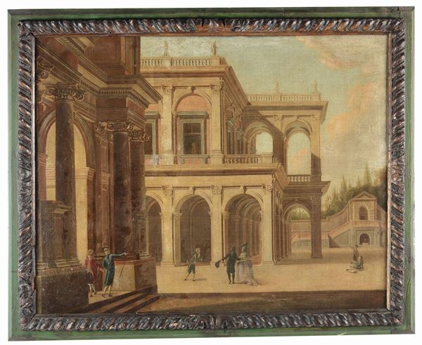 Scuola del XVIII secolo Paesaggio con architetture
