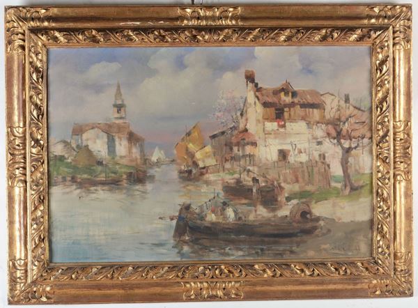 Anonimo del XIX secolo Paesaggio marino