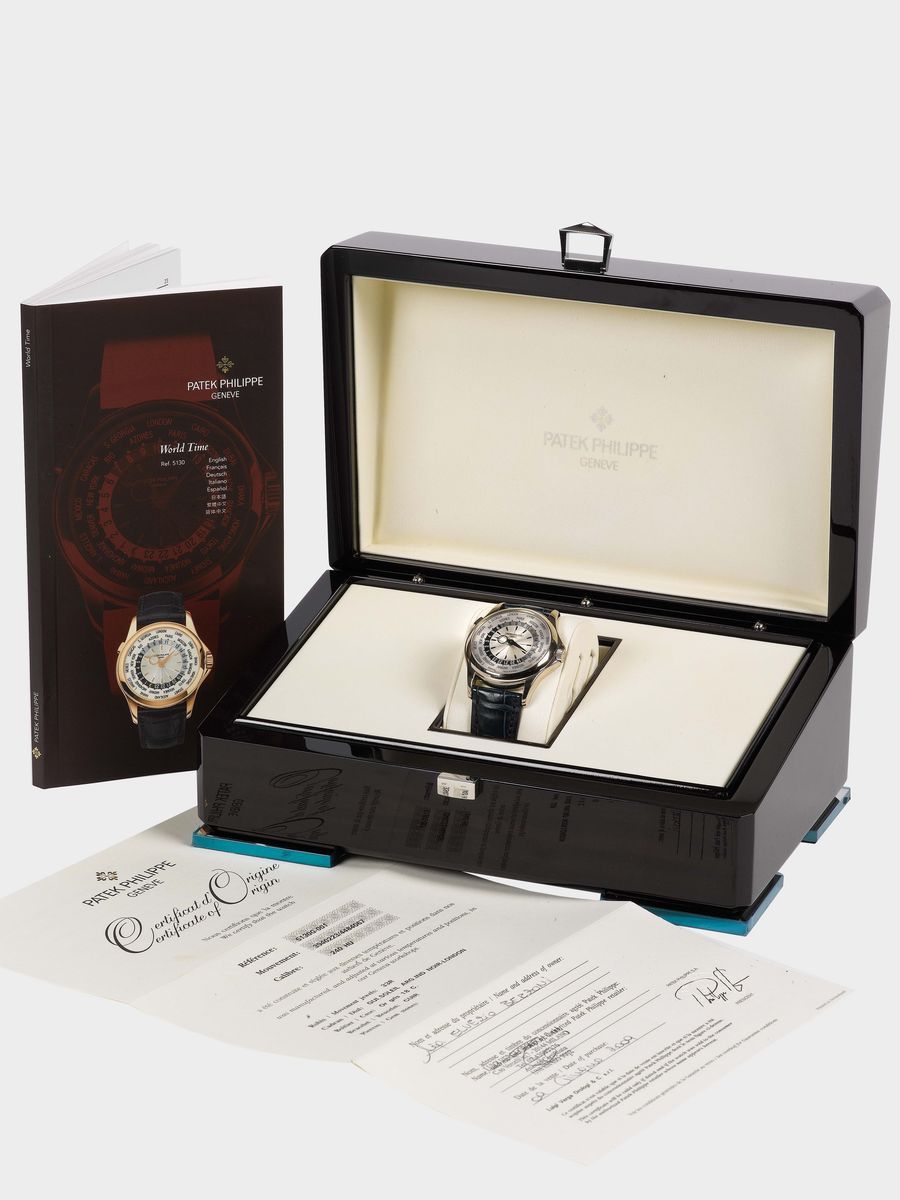 Patek Philippe, Geneve, Ore del Mondo, Movimento No. 3940223, Cassa No. 4484067, Ref. 5130g, Orol...