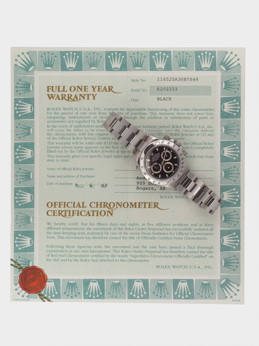 Rolex, Oyster Perpetual Superlative Chronometer, Officially Certified, Cosmograph Daytona Cassa N...