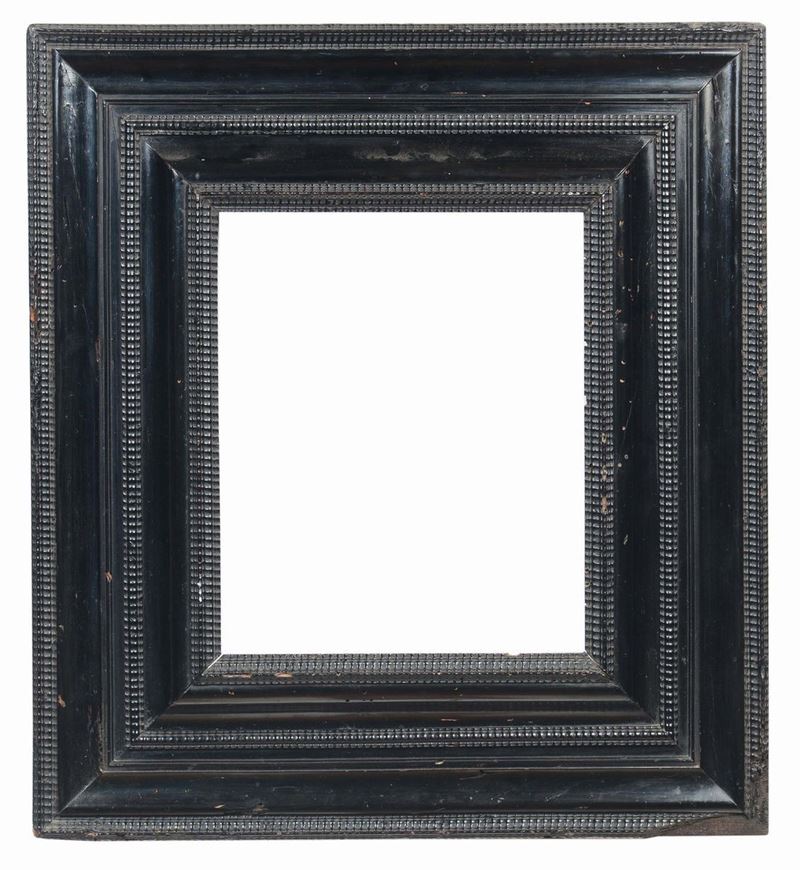 Cornice guillochè in legno ebanizzato, Fiandre XVII secolo  - Auction Fine Old Frames - Cambi Casa d'Aste