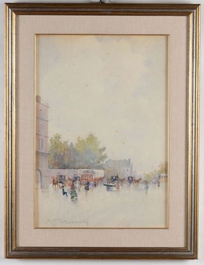 Gino Scalatelli (1870-1920)piazza delle Piramidi a Parigi