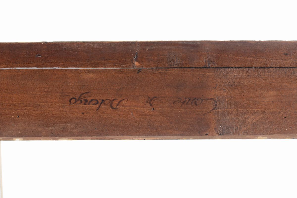 Cornice in Legno Interamente Dorato e Bulinato, Datata 1728