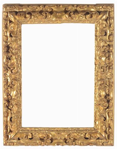 Cornice in Legno Intagliato ed Interamente Dorato, Emilia XVII Secolo