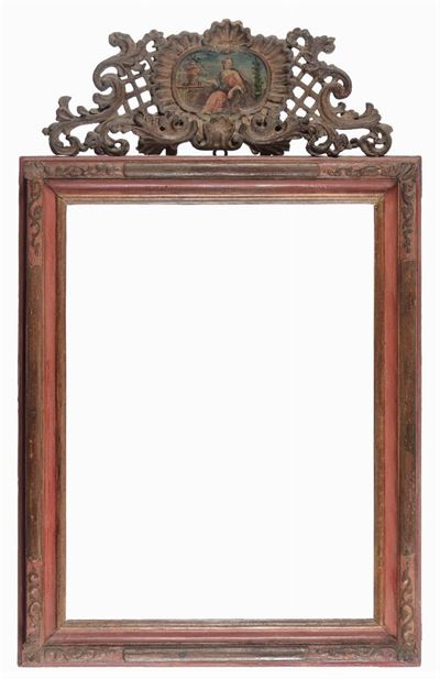 Cornice in Legno Intagliato e Laccato, Marche o Veneto XVIII Secolo