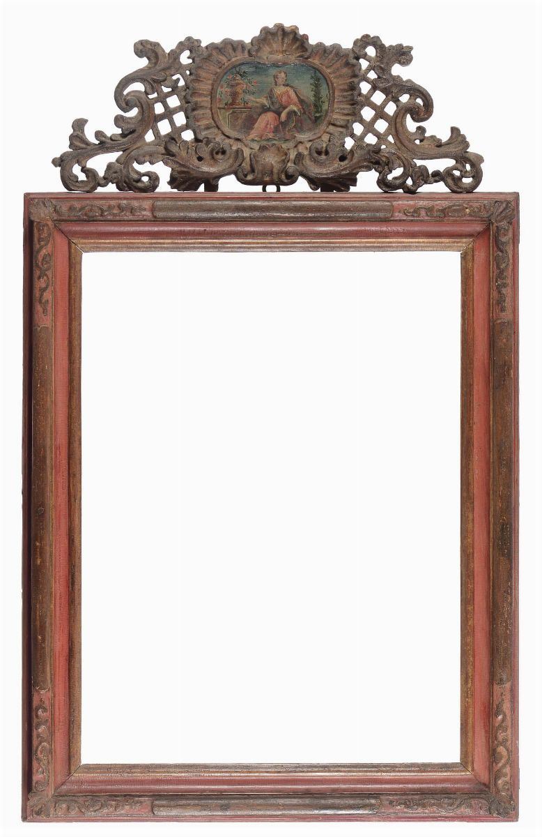 Cornice in legno intagliato e laccato, Marche o Veneto XVIII secolo  - Auction Fine Old Frames - Cambi Casa d'Aste