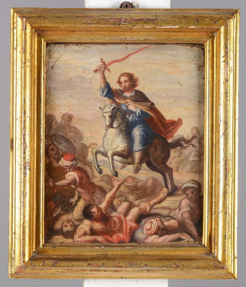 Scuola del XVII secolo La Cristianità calpesta i mori  - Asta Antiquariato - Cambi Casa d'Aste