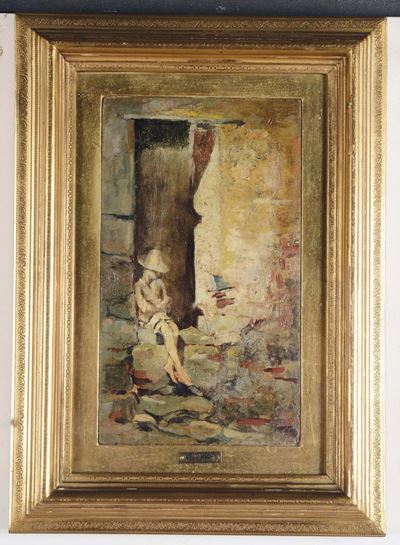 Benedetto Musso (laigueglia 1835-1883)ragazzo Sull'uscio al Sole