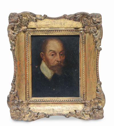 Miniatura su Rame Raffigurante Gentiluomo con Barba, XVIII-XIX Secolo