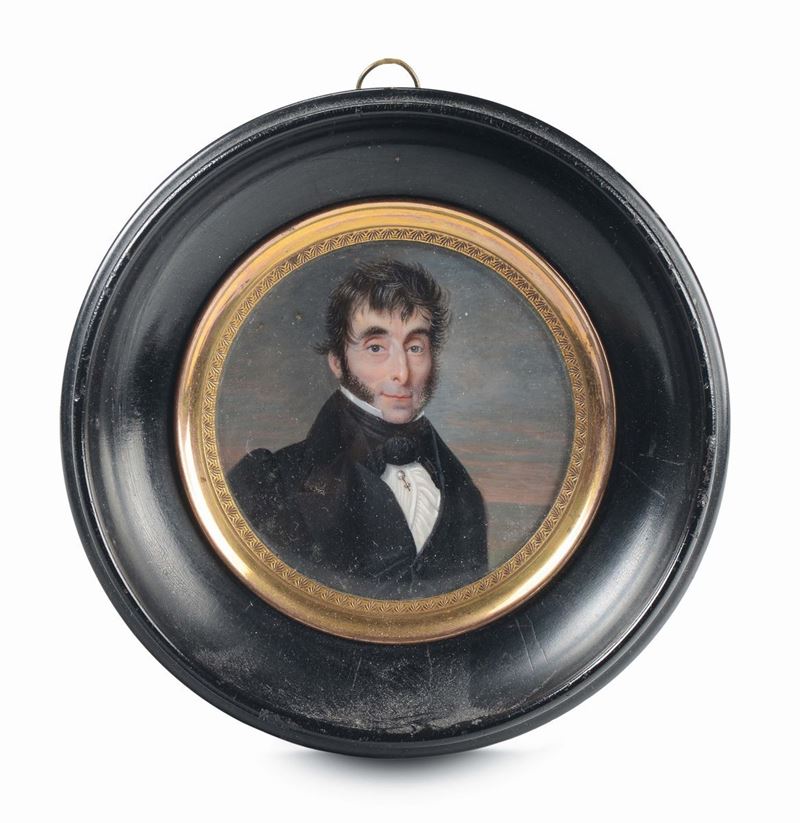 Miniatura su avorio raffigurante nobiluomo, XIX secolo  - Auction Fine Art - Cambi Casa d'Aste