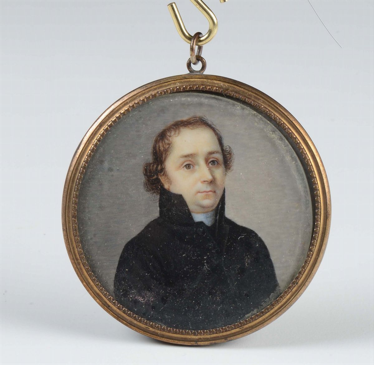 Due Miniature su Avorio Raffiguranti Figure Maschili, XIX Secolo
