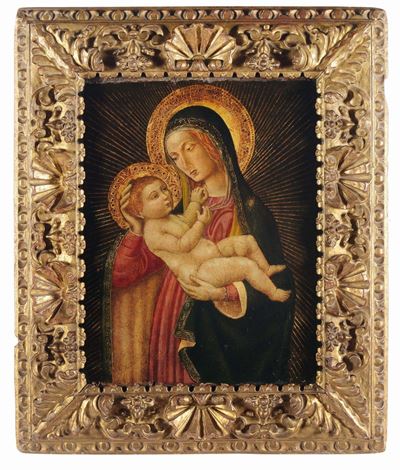 Pier Francesco Fiorentino (firenze 1444 - 1497), Attribuito Amadonna con il Bambino