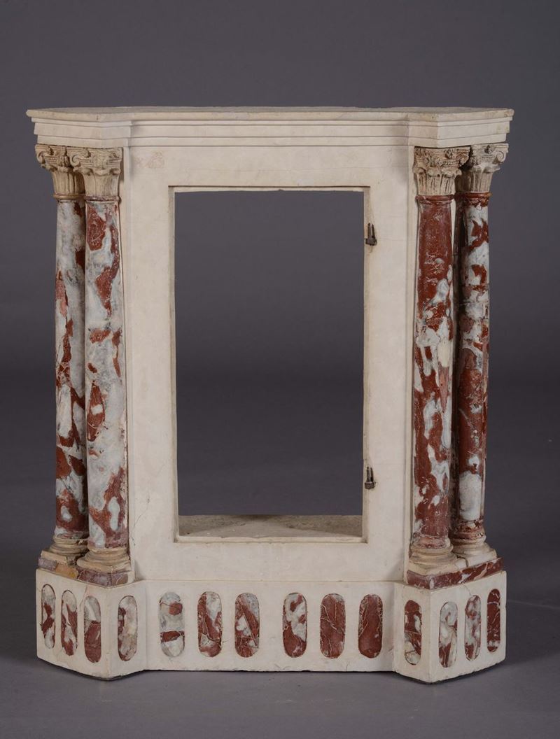 Tabernacolo in marmo bianco, XVIII secolo  - Asta Antiquariato - Cambi Casa d'Aste