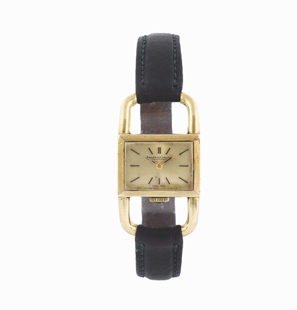 Jaeger LeCoultre, Padlock, Ref. 1670, unusual, horizontal rectangular, 18K yellow gold wristwatch with original buckle. Made in the 1960's.