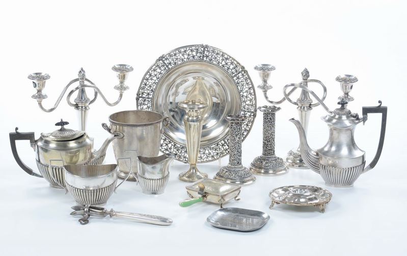 Lotto misto di argento e metallo argentato  - Auction Fine Art - Cambi Casa d'Aste