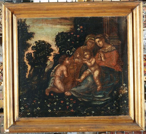Scuola del XVIII secolo Madonna con Bambino e San Giovannino