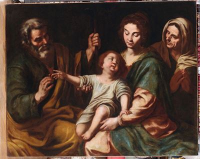 Domenico Fiasella (sarzana 1589-1669)sacra Famiglia con Sant’anna