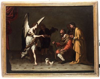 Bernardo Cavallino (napoli 1616 - 1656)guarigione di Tobia