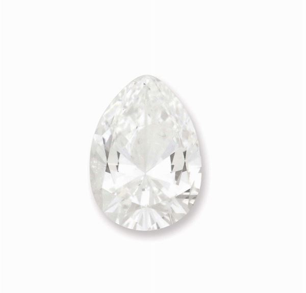 An unmonted pear-cut diamond weighing 1,85 carats. R.A.G. report