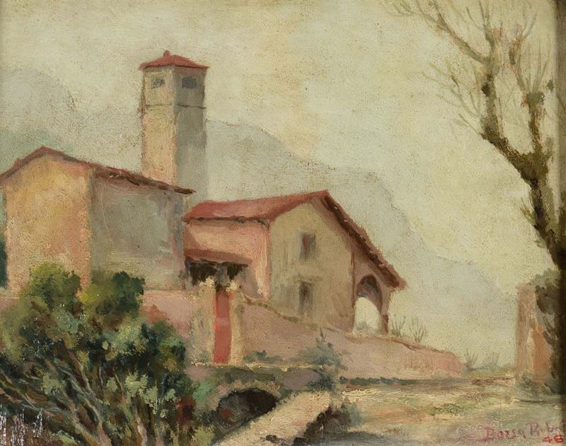 Roberto Borsa (1880 - 1965) Chiese, 1946  - Auction 19th and 20th Century Paintings - Cambi Casa d'Aste