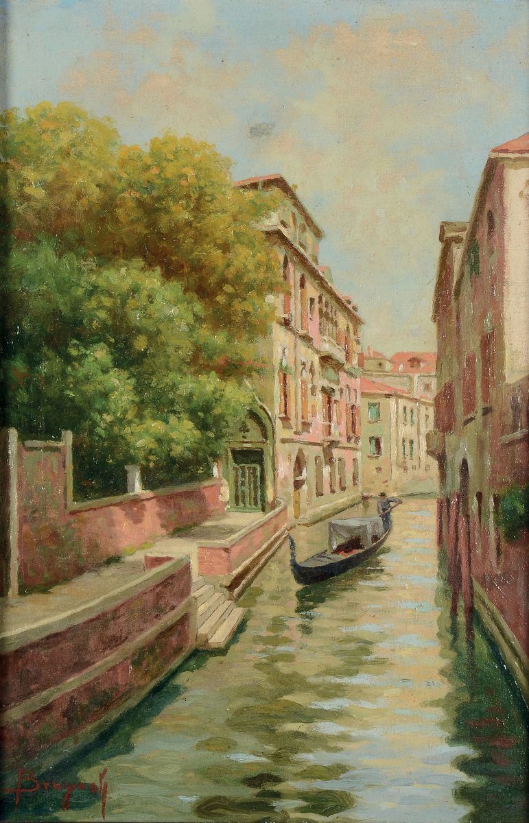Brugnoli (XIX-XX secolo) Calle di Venezia  - Asta Dipinti del XIX e XX secolo - Cambi Casa d'Aste