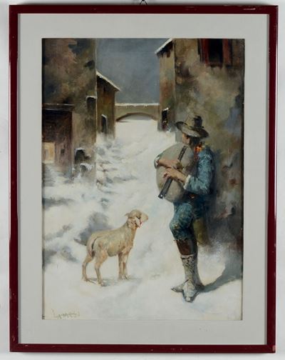 Temistocle Lamesi (1870-1957)lo Zampognaro