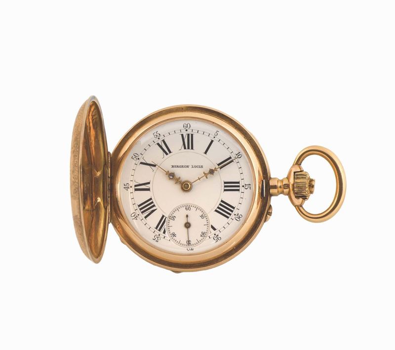 BERGEON, Locle, orologio da tasca, in oro rosa 14K. Realizzato nel 1900 circa  - Asta Orologi da Polso e da Tasca - Cambi Casa d'Aste