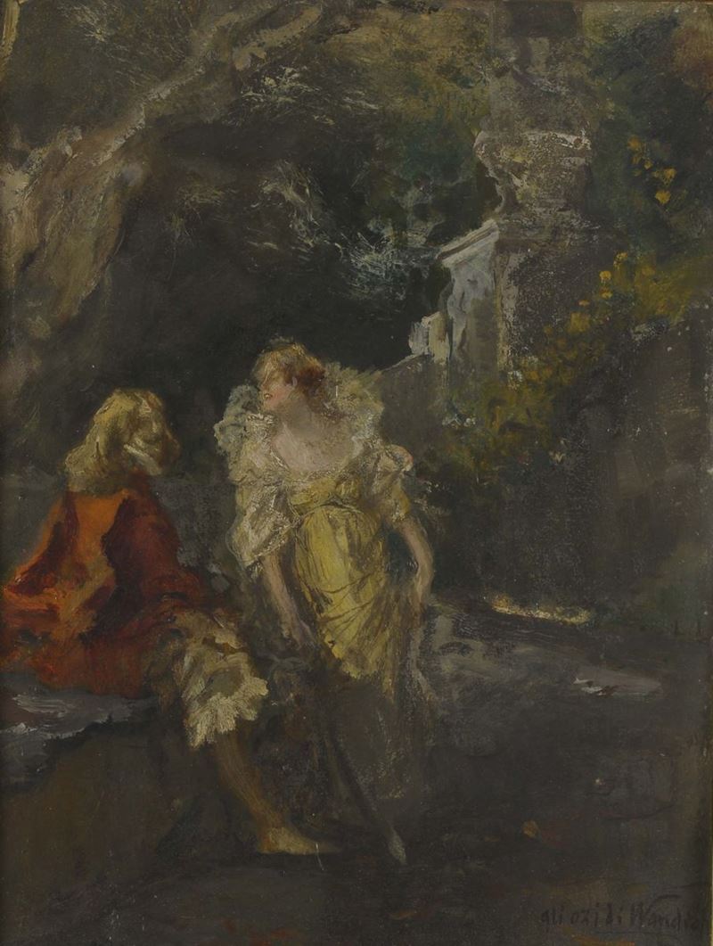 Pompeo Mariani (Monza 1857 - Bordighera 1927) I capricci di Van Dyck  - Auction Fine Art - Cambi Casa d'Aste