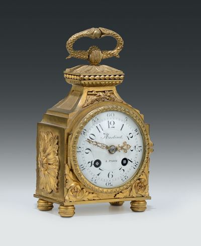 Orologio Tipo Maresciallo in Bronzo Dorato, Firmata Martinot a Paris, Fine XIX Secolo
