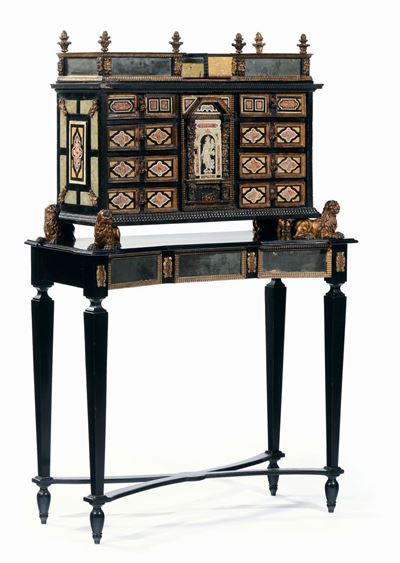 Monetiere in Legno Ebanizzato e Scagliola, Sicilia, Periodo Luigi XIV, Fine XVII Secolo