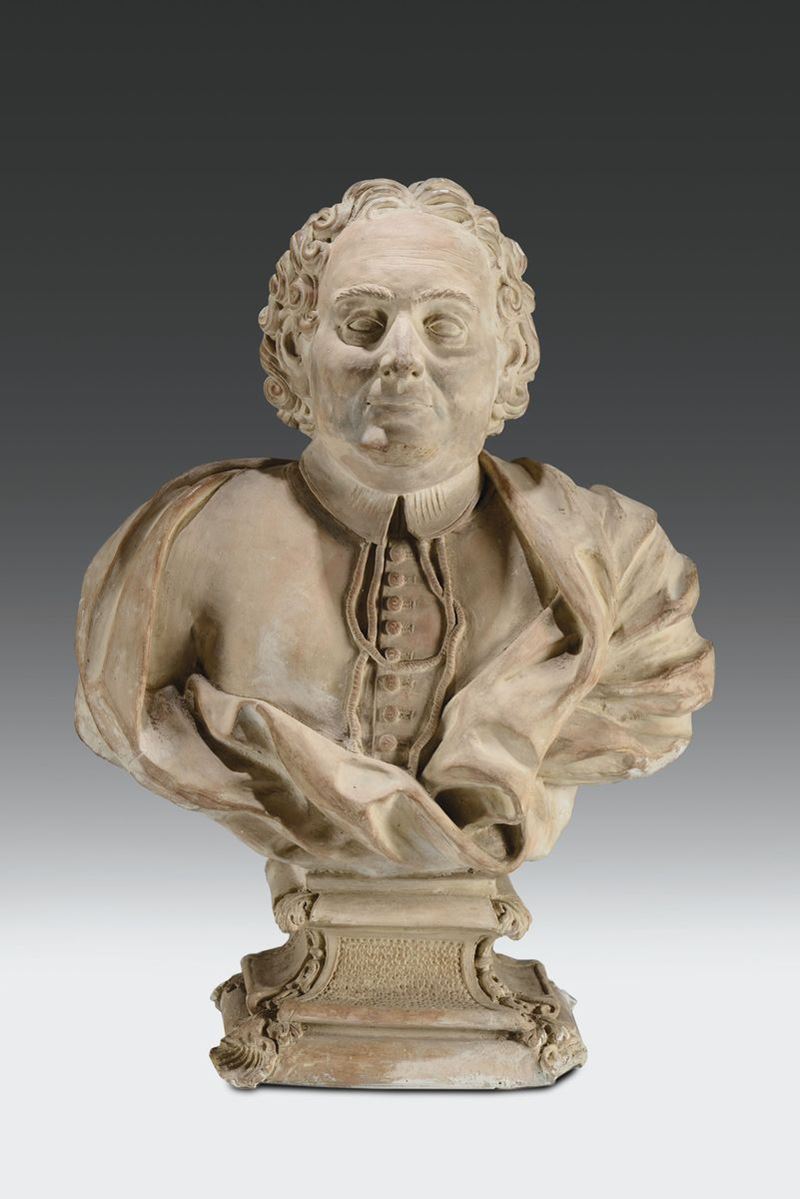 Busto di prelato in terracotta, plasticatore bolognese del XVIII secolo  - Asta Scultura e Oggetti d'Arte - Cambi Casa d'Aste