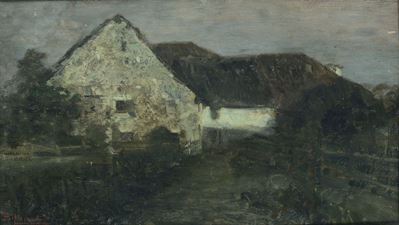 Beppe Ciardi (1875-1932)paesaggio con Casa
