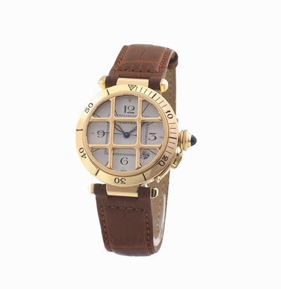 Cartier, Pasha Automatic Grill, Cassa No. 820904, Ref. 1986, Orologio da Polso, in Oro Giallo 18k...