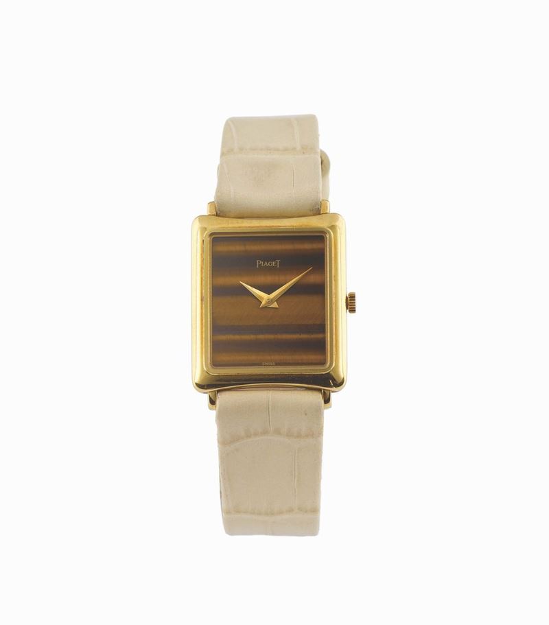 PIAGET, REF. 9254, TIGER’S EYE, 18K yellow gold lady's wristwatch with an 18K yellow gold buckle. Made in the 1970's.  - Auction Watches and Pocket Watches - Cambi Casa d'Aste