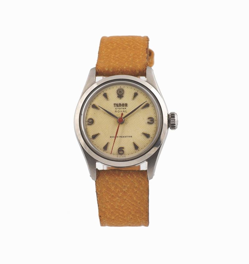 TUDOR, Oyster Royal, Shock Resisiting, case No. 82562, Ref. 7903, center seconds, stainless steel, water resistant wristwatch, case made by Rolex. Made circa 1960  - Auction Watches and Pocket Watches - Cambi Casa d'Aste