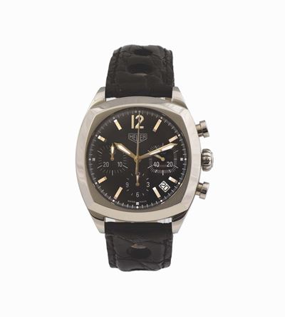 Heuer, By Tag Heuer, Cassa No. 1366, Ref. Cr 2111, Orologio da Polso, in Acciaio, Cronografo di F...