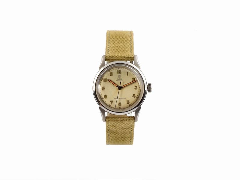 TUDOR, Oyster Shock-Resisting, case No. 25956, Ref 4540, water resistant, center seconds, stainless steel wristwatch with a steel Rolex buckle. Made in the 1940's.  - Auction Watches and Pocket Watches - Cambi Casa d'Aste