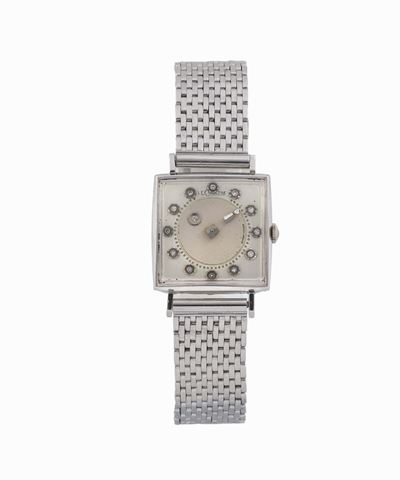 Lecoultre, Mysterieuse, Orologio da Polso, in Oro Bianco 14k di Forma con Bracciale in Oro Bianco...